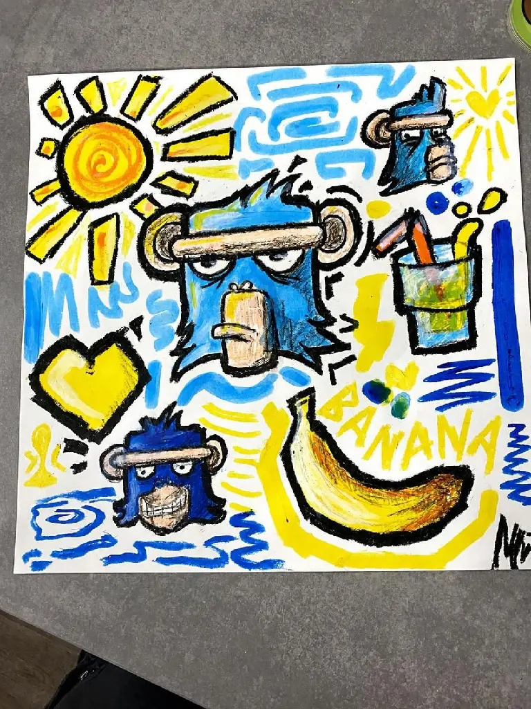 AI Generated Miky doodle poster pro enhancement