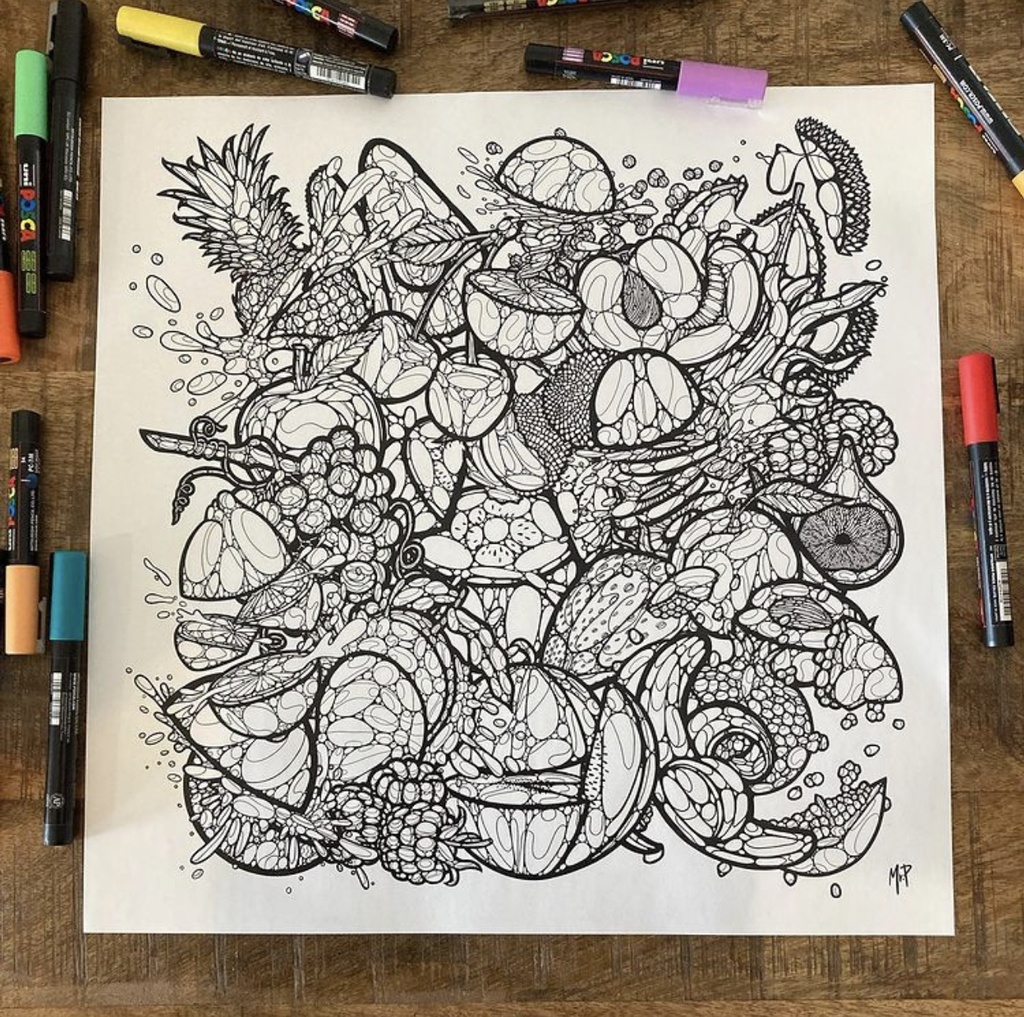 Coloriage Salade de fruits